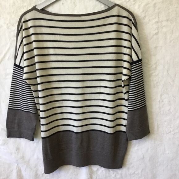 Tory Burch Grey Striped Wool Sweater - Picture 7 of 13